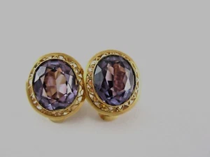 SCHÖNE DAMEN 18K GELBGOLD SAPHIR CLIP-ON STIL OHRRINGE 9,2G - Bild 1 von 10