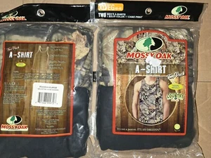 2 PACK Deal!!  XL Mossy Oak A-Shirt 2 Camo Tank Tops & 2 Black Tank tops  46-48 - Picture 1 of 3