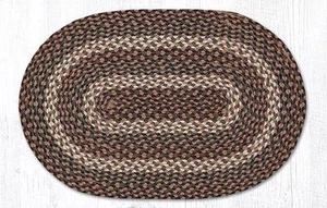 Braided Jute Oval Area Rug. Earth Rugs. TAN, GRAY 2 Sizes--20" X 30" & 27" X 45" - Picture 1 of 1