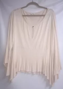 LUCKY BRAND Boho Langarm elfenbein/rosa Top Bluse Glockenärmel Gr. Medium - Bild 1 von 7