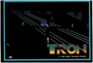 TRON MOVIE 1981 DISNEY TRADING CARDS DONRUSS 1982 BRUCE BOXLEITNER BASE CARD 45