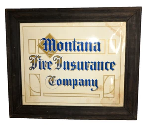 Montana Fire Insurance Antique Sign Butte Montana Company Framed 1900s 23x27 - Picture 1 of 6