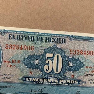 ๐ฒ๐ฝ Mexico 50 Pesos Banknote 1972 aUNC Mexican Currency Paper Money American BC - Picture 1 of 4