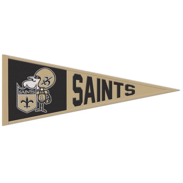 Banderín de lana bordada retro de los New Orleans Saints NFL de 13" X 32" Foto 1 de 1