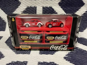 NIB Vintage 1998 Matchbox Collectibles Coca-Cola VW Volkswagen Beetle Bug Set - Picture 1 of 3