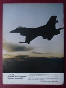 10/1984 PUB GENERAL DYNAMICS F-16 FIGHTING FALCON USAF NATO ORIGINAL FRENCH AD - Imagen 1 de 1