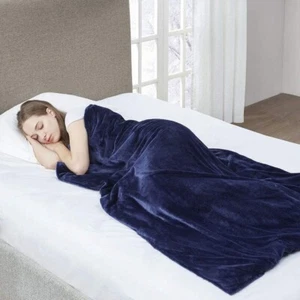MP2 Glacier 15LB Weighted Blanket Nano Ceramic Bead Reversible Navy 48x72 Queen - Picture 1 of 5