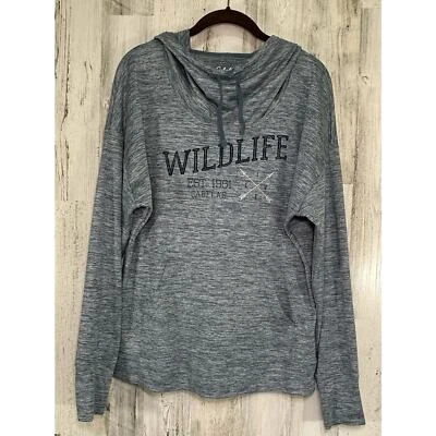 Cabelas Wildlife Hoodie Small Blue Gray Space Dye Lightweight Kangaroo Pocket - Image 1 of 4