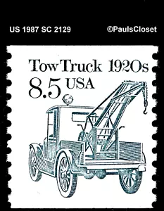 US 1987 SC 2129 RIMORCHIO 8,5¢ DK VERDE PRUSSIANO MNH OG COIL P10V F/VF - Foto 1 di 2