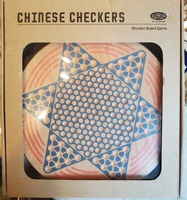 Wooden Crafted Quality Wood Chinese Checkers Board Game Set Factory sealed 11" - Image 1 of 4