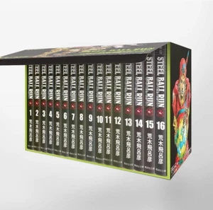 JoJo's Bizarre Adventure STEEL BALL RUN Vol.1-16 COMPLETE BOX SET Shueisha NEW - Picture 1 of 3