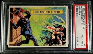 1965 TOPPS BATTLE CARD # 7 ~ AMBUSHING THE GENERAL ~ GRADED PSA 8 NM-MT - Picture 1 of 2
