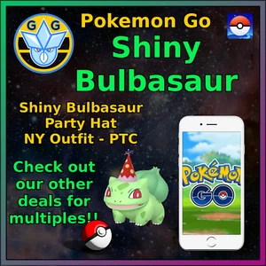 Shiny Bulbasaur Party Hat - Pokémon GO - Pokemon Mini P T C - 50-100k! - Picture 1 of 3