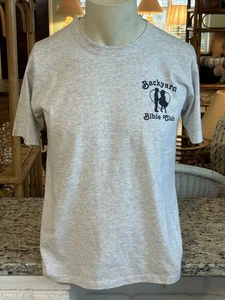 Vintage 90s Backyard Bible Club Gray Russell Athletic T-Shirt M - Picture 1 of 20