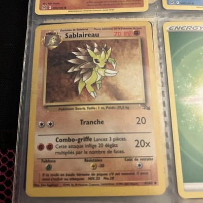 Carte Pokémon SABLAIREAU 41/62 EDITION 1 Fossile Wizards - FR - Image 1 of 2