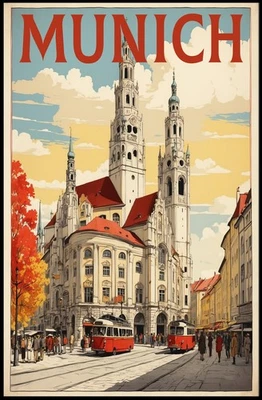 Póster de paisaje urbano de Múnich Foto 1 de 4