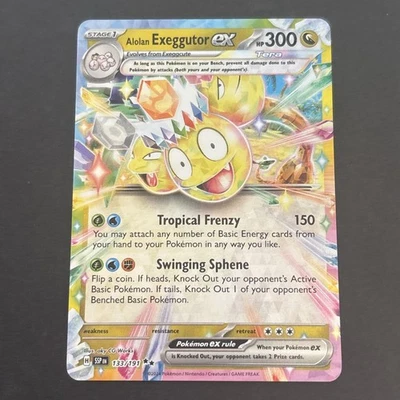Alolan Exeggutor ex 133/191 Sv08: Surging Sparks Pokémon TCG NM 2024 - Image 1 of 2