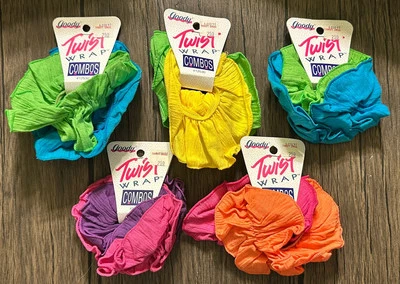 De colección 1992 Goody Hair Scrunchie Twist Wrap Combos Lote de 5 paquetes de 3 (¡15 en total!) Foto 1 de 4