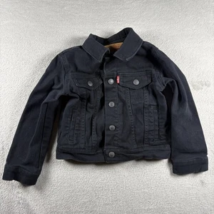 Chaqueta de camionero de mezclilla para niños pequeños Levi's talla 3T negra #2B - Imagen 1 de 6