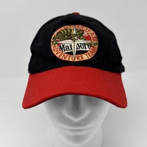 Vintage 90s Marlboro Adventure Team Lizard Compass Mens Black/Red Strapback Hat - Bild 1 von 7