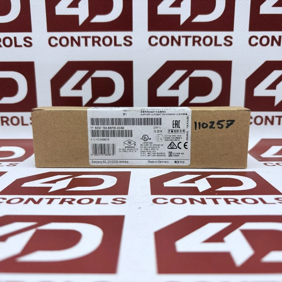 6ES7 193-6BP20-0DA0 | Siemens | Simatic ET 200SP, unidad base, sellada (NSS) Foto 1 de 1