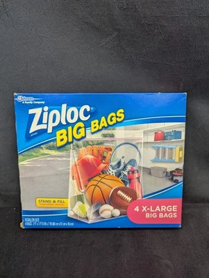 Ziploc Big Bag, 3 colegas, XL de 10 galones, doble cremallera, empuñadura resistente con cierre Foto 1 de 2