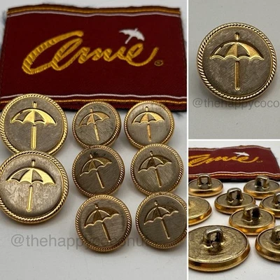 ARNIE BLAZER REPLACEMENT BUTTONS VINTAGE UMBRELLA SILVER GOLD TWO TONE LOT SET - Image 1 of 4