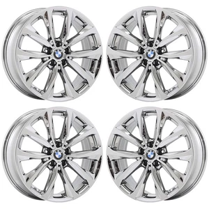 19" BMW X3 X4 Bright Chrome wheels rims Factory OEM set 86351 EXCHANGE - Picture 1 of 8
