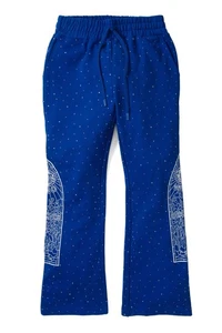 Who Decides War Rhinestone Sweatpants - Indigo - Picture 1 of 6