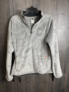 The North Face Women Size Large Gray Fleece Pullover 1/4 Zip Sherpa Sweater - Picture 1 of 7