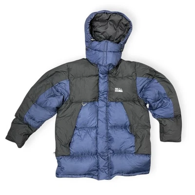 First Down Puffer Jacket Vintage Black & Blue Mens Small Duck Down Logo 90s Y2K - Image 1 of 4