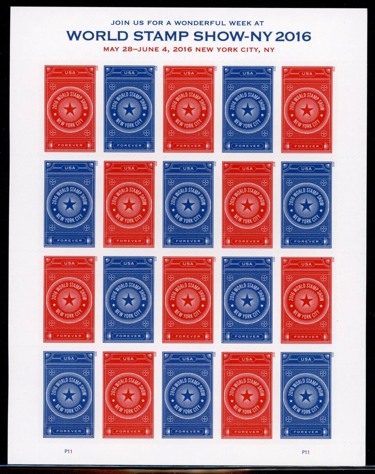 United States 2015 World Stamp Show-NYC Scott# 5010-5011 Full Sheet Mint XF NH - Image 1 of 1