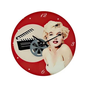 Hometime Iconic Collection Marilyn Monroe Colorful Image Glass Wall Clock-W9726 - Picture 1 of 1