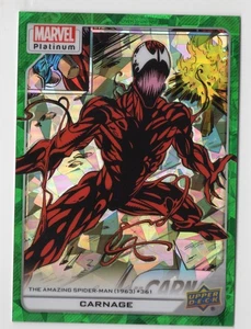 Carnage 2023 Upper Deck Marvel Platinum Card #152 Green Crackle /99 - Picture 1 of 2