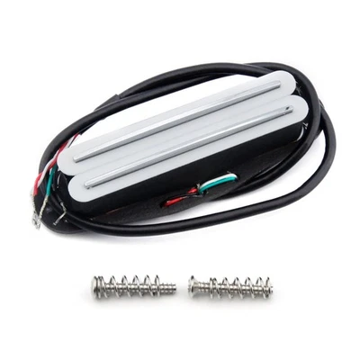 FLEOR White Alnico 5 Guitar Dual Rail Pickup Mini Humbucker 9-10K fit ST - Image 1 of 4