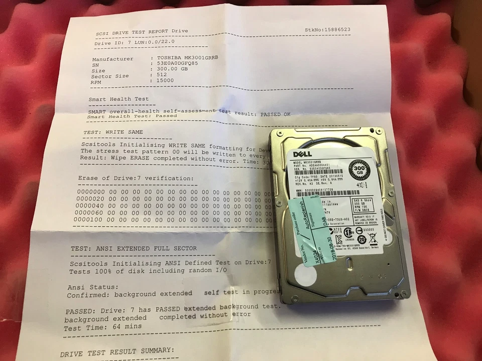 Dell PowerEdge 300GB 15K 6G SAS 2.5'' Hard Drive NWH7V / 0NWH7V +TEST REPORT - Image 1 of 1