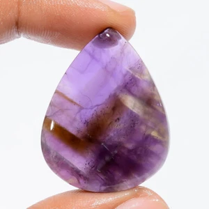 100% Natural Amethyst Pear Shape Cabochon Gemstone 43 Ct. 33X26X6 mm S-3727 - Picture 1 of 4
