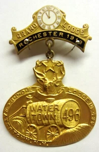1913 BPOE ELKS ROCHESTER GRAND LODGE Water Town NY Lodge No. 496 Brass Pin - Picture 1 of 5