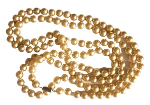 118 cm lange PerlenKette creme beige mit DrehVerschluß silber NEU +TOP - Bild 1 von 5