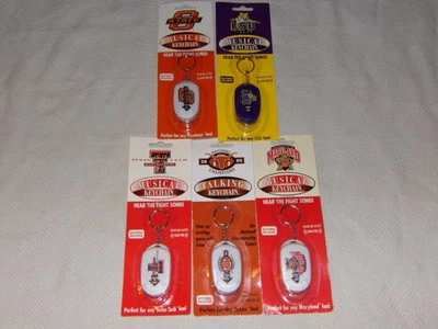 NCAA VARIOUS TEAMS TALKING MUSICAL KEYCHAINS LSU TEXAS OSU NOTRE DAME NIP - Image 1 of 4