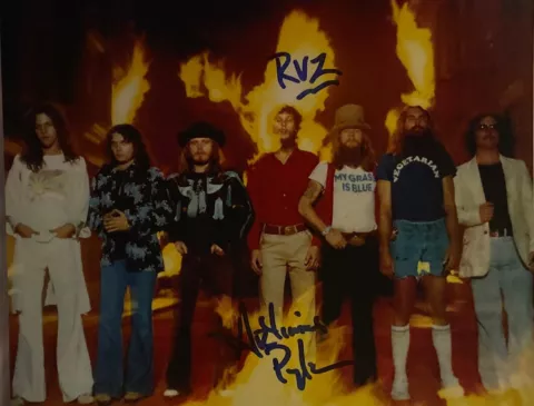 Artimus Pyle Lynyrd Skynyrd Signed Autographed 8x10 Survivors Pic w Inscription Cover