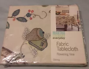 Vintage Martha Stewart Alltag blühende Ranken Tischdecke länglich 60x84" - Bild 1 von 9