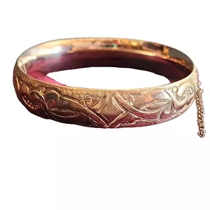 Antique Early Gold Filled Heavily Detailed Bangle Bracelet (A4101) - Picture 1 of 7