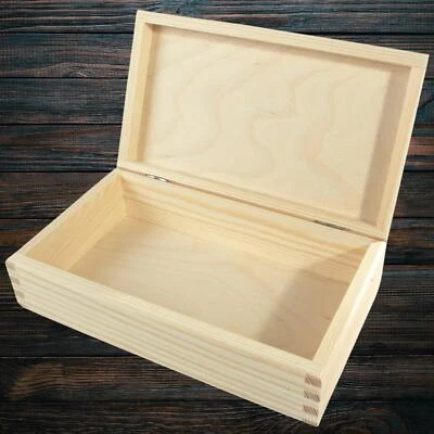 Decorative Wooden Box 21.5x12.5x6cm Trinket Keepsake Storage Gift Holder Case - Image 1 of 4