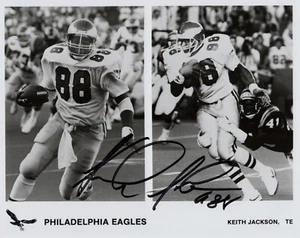 Keith Jackson - Signed B&W Photo (Philadelphia Eagles) - Picture 1 of 1