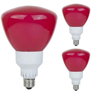 3Pack CFL Red Reflector Bulb, R40 Compact Fluorescent Bulb, 25W (100W), E26 - Image 1 of 2