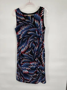 Kasper Dress M Medium Black Blue Red Stretch Sheath Washable Career Church - Picture 1 of 12