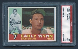 1960 EARLY WYNN PSA 7 NM TOPPS HOF CHICAGO WHITE SOX RAZOR SHARP CORNERS #1 RZC
