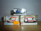 Busch + Rietze Spain ambulance and Police car vans x 3, H0 boxed rare
