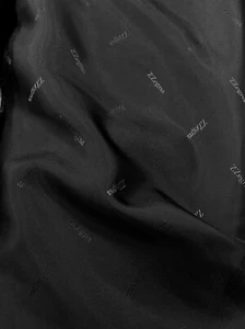 ERMENEGILDO ZEGNA BLACK Viscose Lining Fabric Jacquard Twill Woven 3.0 meter - Picture 1 of 8